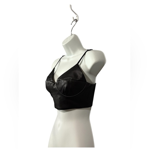NEW, Marciano Los Angeles, Black Faux Leather Crop Top, Size S 🫦 - Picture 6 of 11
